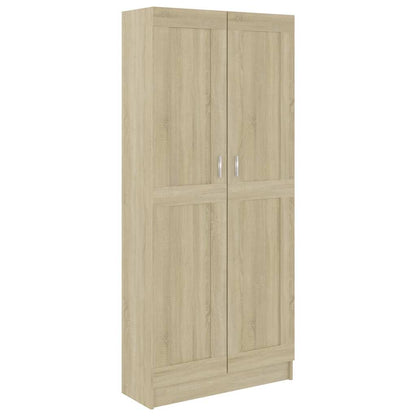 802735 vidaXL Book Cabinet Sonoma Oak 82,5x30,5x185,5 cm Engineered Wood