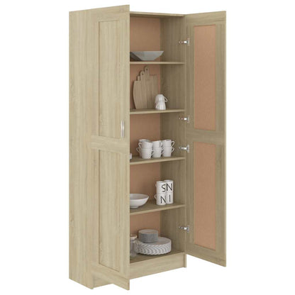 802735 vidaXL Book Cabinet Sonoma Oak 82,5x30,5x185,5 cm Engineered Wood