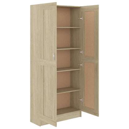 802735 vidaXL Book Cabinet Sonoma Oak 82,5x30,5x185,5 cm Engineered Wood
