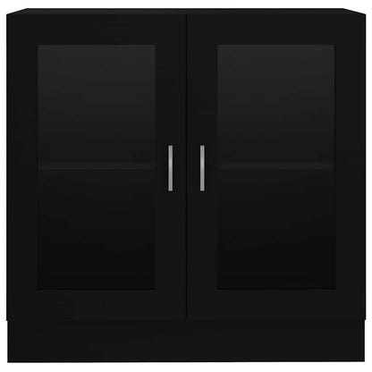 vidaXL Vitrine Cabinet Black 82.5x30.5x80 cm Engineered Wood
