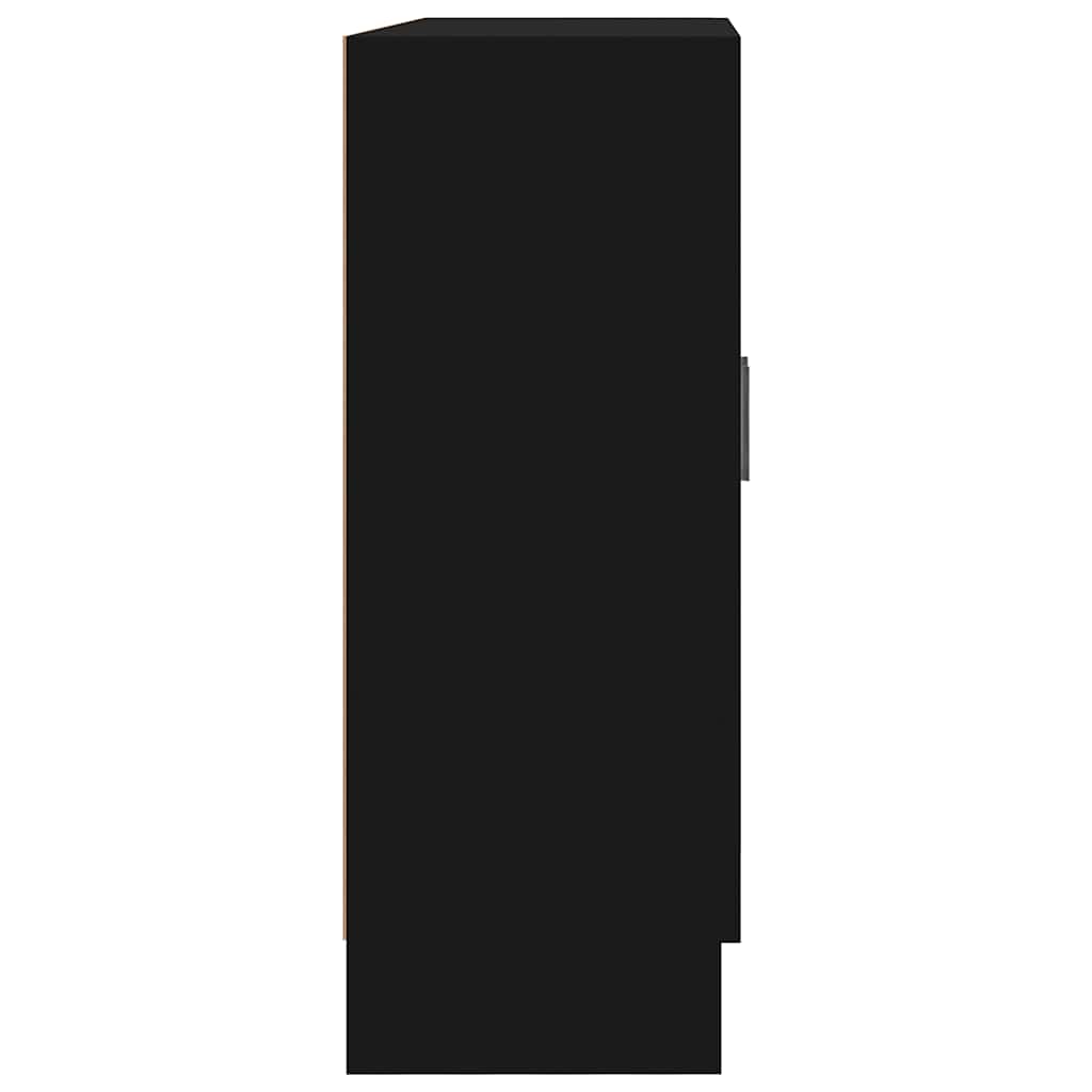 vidaXL Vitrine Cabinet Black 82.5x30.5x80 cm Engineered Wood