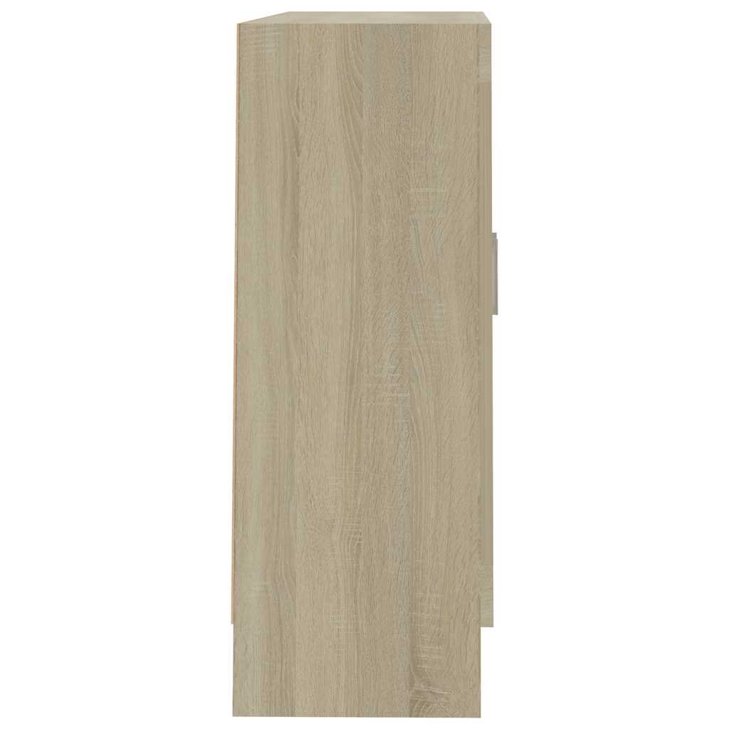 802744 vidaXL Vitrine Cabinet Sonoma Oak 82,5x30,5x80 cm Engineered Wood