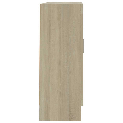 802744 vidaXL Vitrine Cabinet Sonoma Oak 82,5x30,5x80 cm Engineered Wood