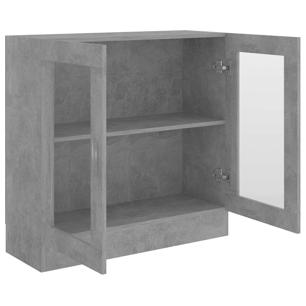 802745 vidaXL Vitrine Cabinet Concrete Grey 82,5x30,5x80 cm Engineered Wood