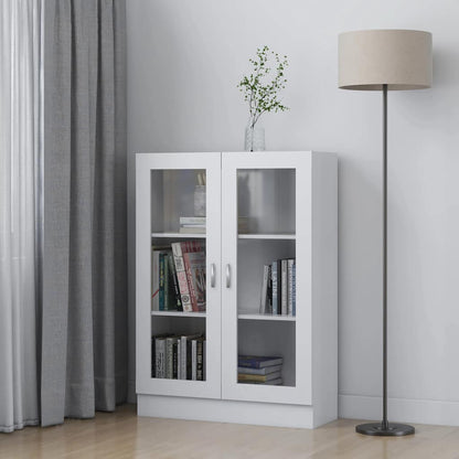 802750 vidaXL Vitrine Cabinet White 82,5x30,5x115 cm Engineered Wood