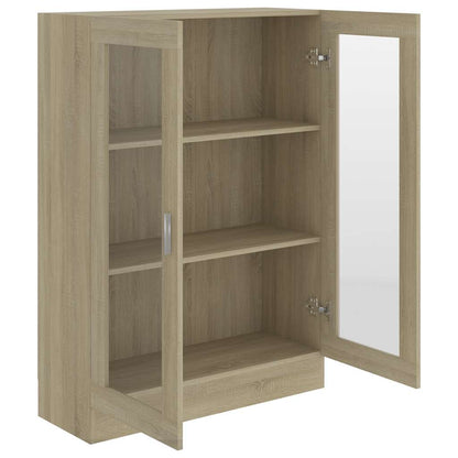 802753 vidaXL Vitrine Cabinet Sonoma Oak 82,5x30,5x115 cm Engineered Wood