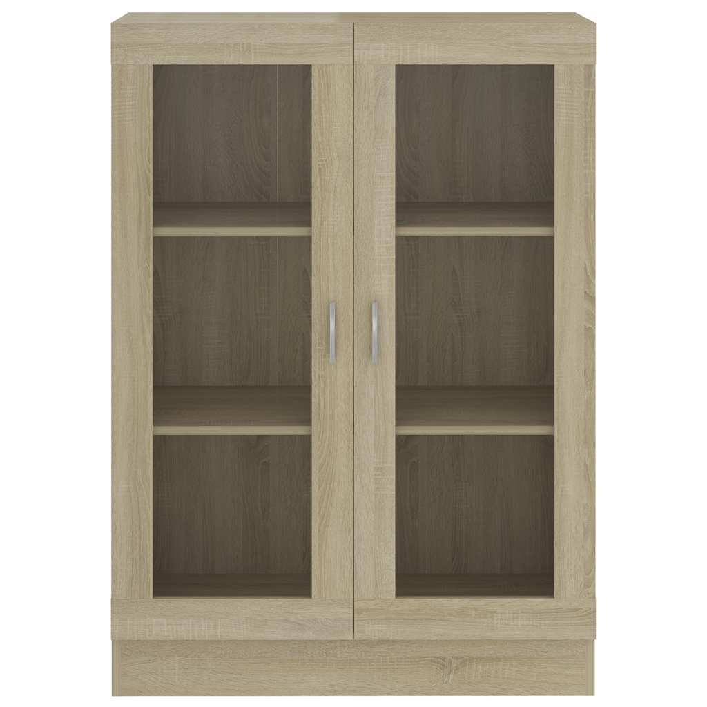 802753 vidaXL Vitrine Cabinet Sonoma Oak 82,5x30,5x115 cm Engineered Wood