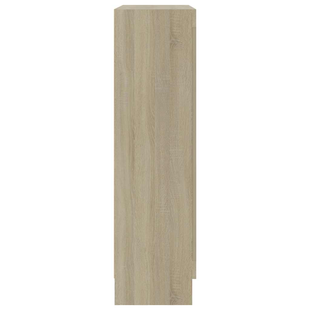 802753 vidaXL Vitrine Cabinet Sonoma Oak 82,5x30,5x115 cm Engineered Wood