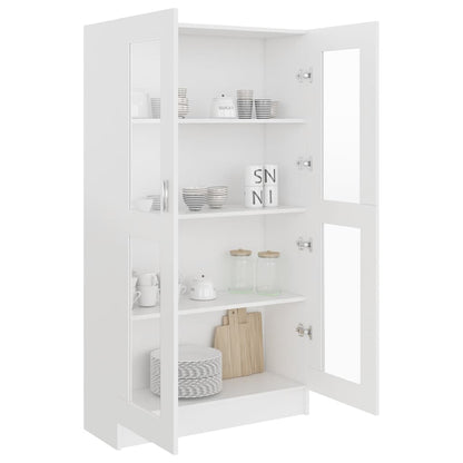 802759 vidaXL Vitrine Cabinet White 82,5x30,5x150 cm Engineered Wood