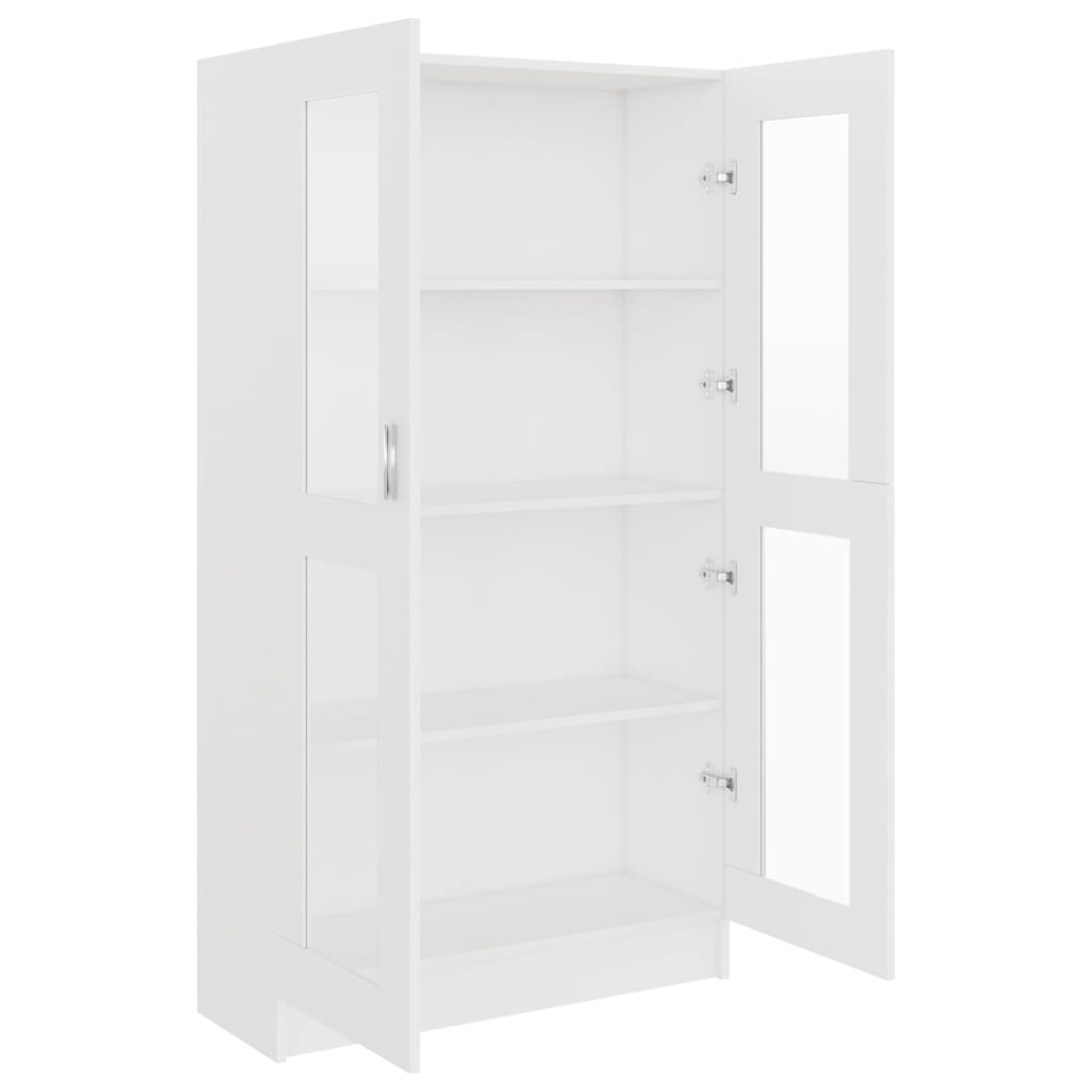802759 vidaXL Vitrine Cabinet White 82,5x30,5x150 cm Engineered Wood