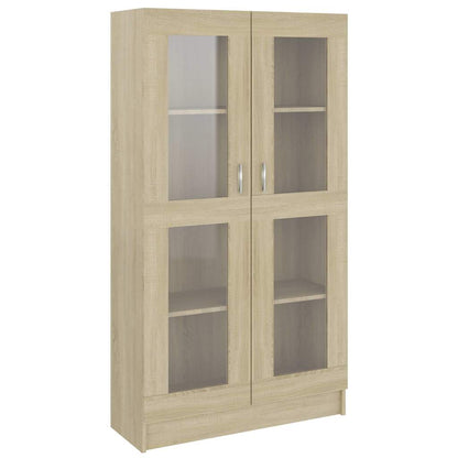 802762 vidaXL Vitrine Cabinet Sonoma Oak 82,5x30,5x150 cm Engineered Wood