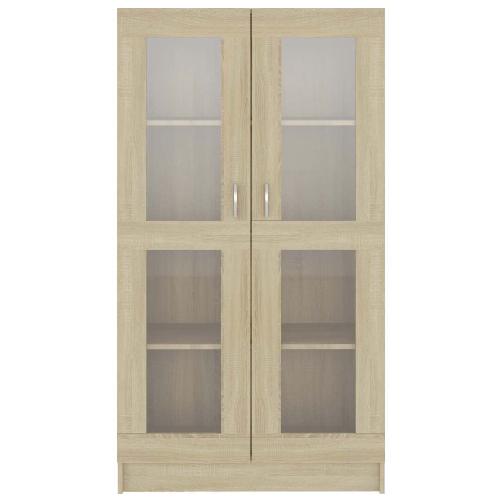 802762 vidaXL Vitrine Cabinet Sonoma Oak 82,5x30,5x150 cm Engineered Wood
