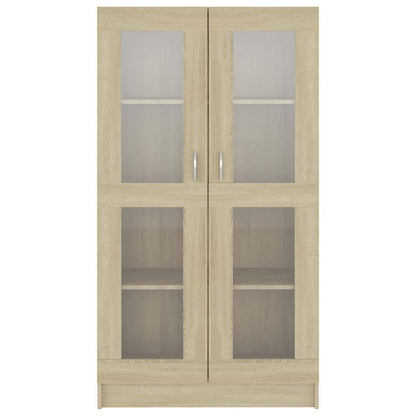 802762 vidaXL Vitrine Cabinet Sonoma Oak 82,5x30,5x150 cm Engineered Wood
