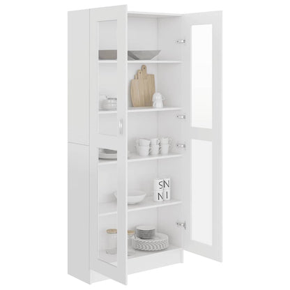 802768 vidaXL Vitrine Cabinet White 82,5x30,5x185 cm Engineered Wood