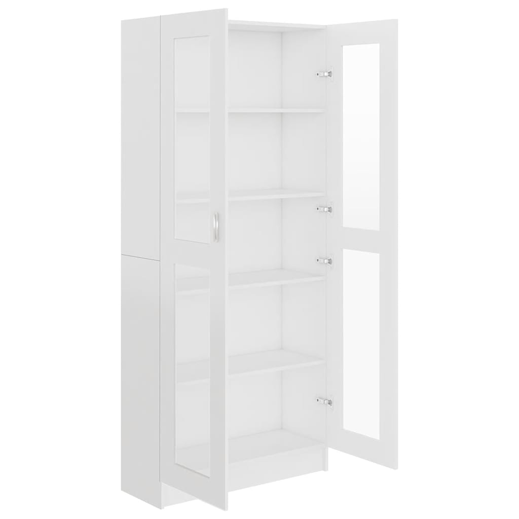 802768 vidaXL Vitrine Cabinet White 82,5x30,5x185 cm Engineered Wood