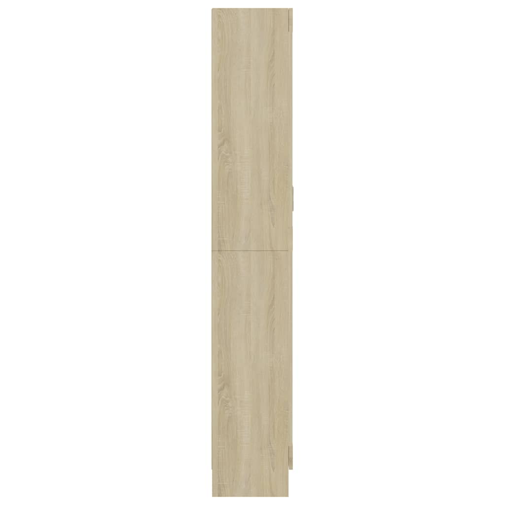 802771 vidaXL Vitrine Cabinet Sonoma Oak 82,5x30,5x185 cm Engineered Wood
