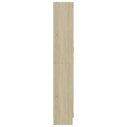 802771 vidaXL Vitrine Cabinet Sonoma Oak 82,5x30,5x185 cm Engineered Wood