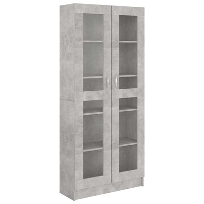 802772 vidaXL Vitrine Cabinet Concrete Grey 82,5x30,5x185 cm Engineered Wood