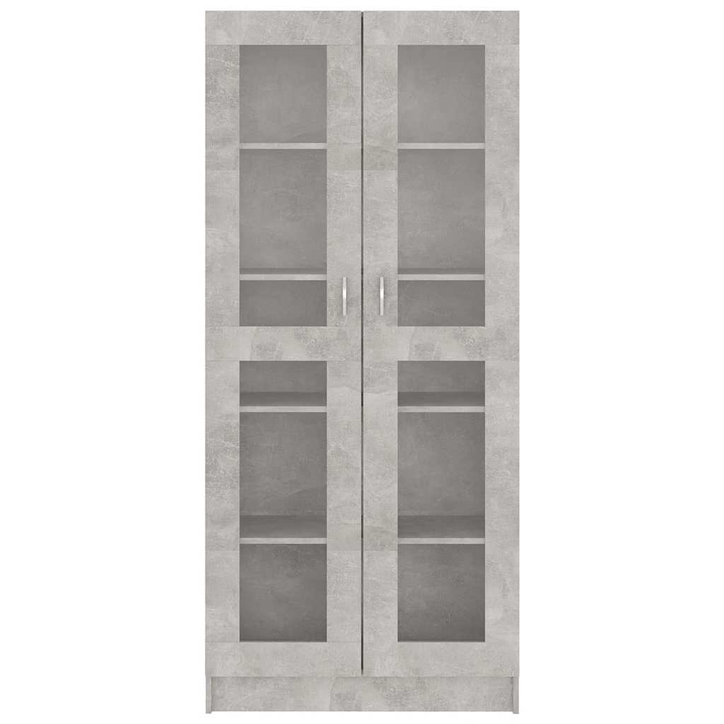 802772 vidaXL Vitrine Cabinet Concrete Grey 82,5x30,5x185 cm Engineered Wood
