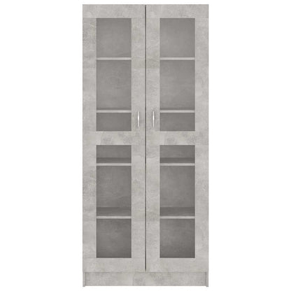 802772 vidaXL Vitrine Cabinet Concrete Grey 82,5x30,5x185 cm Engineered Wood