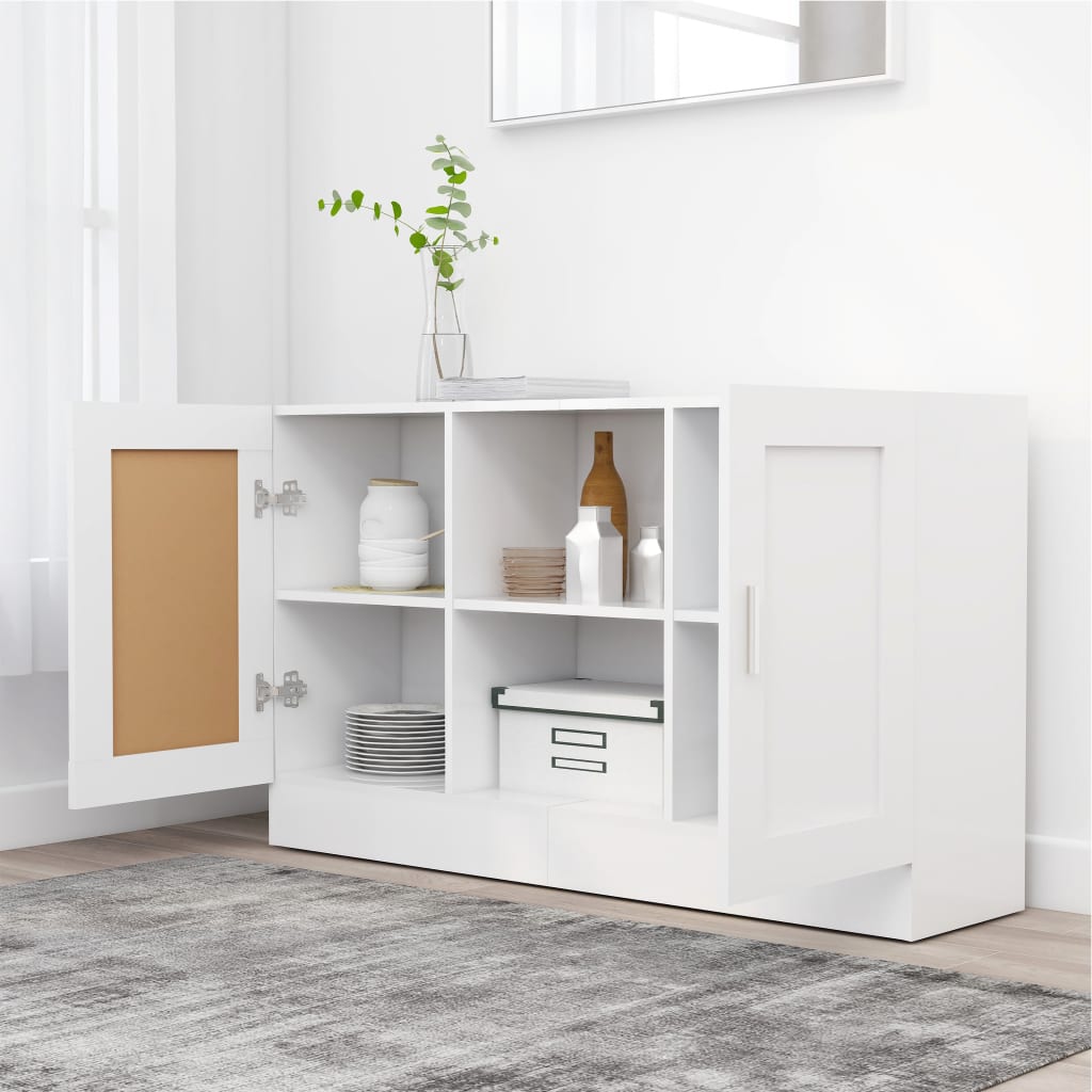802777 vidaXL Sideboard White 120x30,5x70 cm Engineered Wood