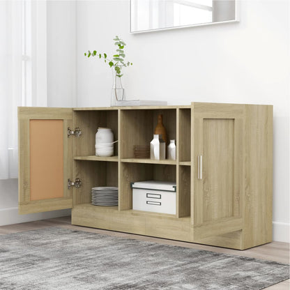 802780 vidaXL Sideboard Sonoma Oak 120x30,5x70 cm Engineered Wood