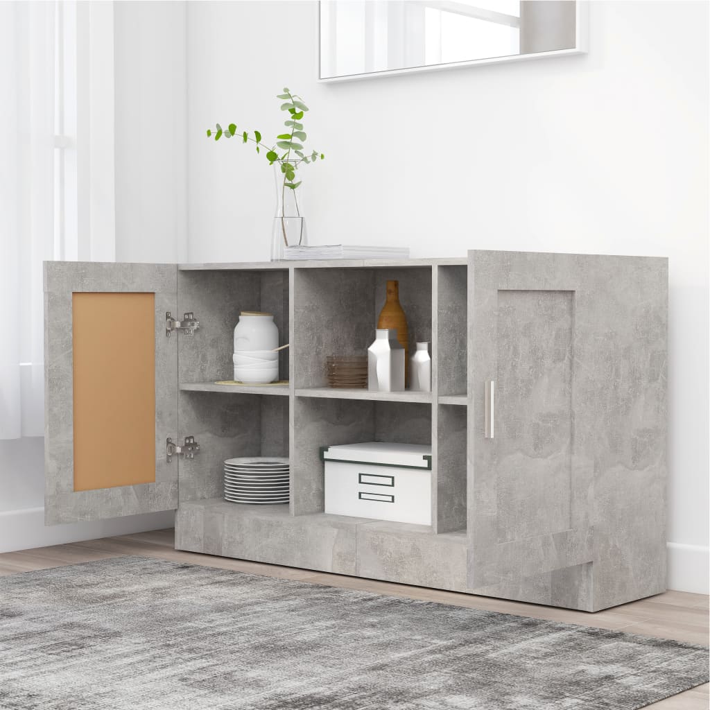 802781 vidaXL Sideboard Concrete Grey 120x30,5x70 cm Engineered Wood