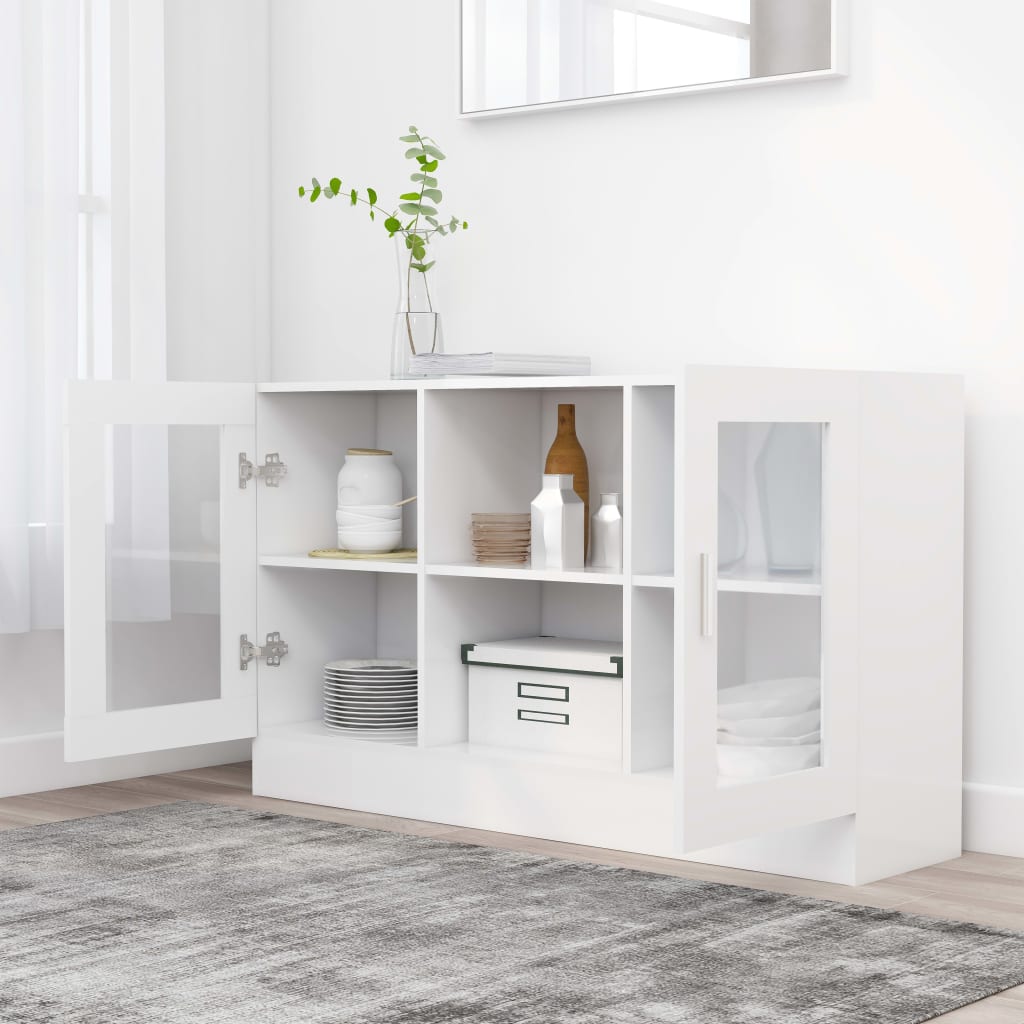 vidaXL Vitrine Cabinet White 120x30,5x70 cm Engineered Wood