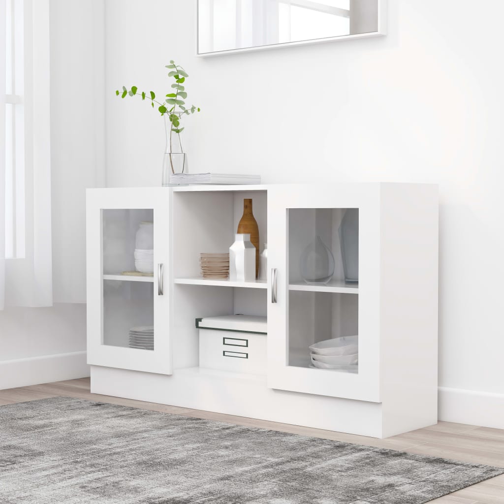 vidaXL Vitrine Cabinet White 120x30,5x70 cm Engineered Wood