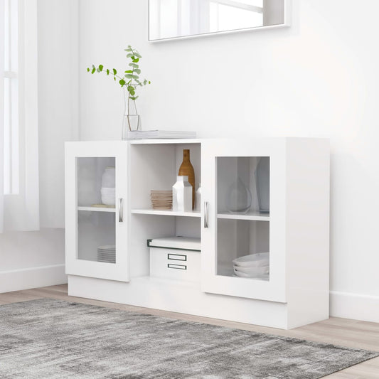 vidaXL Vitrine Cabinet White 120x30,5x70 cm Engineered Wood