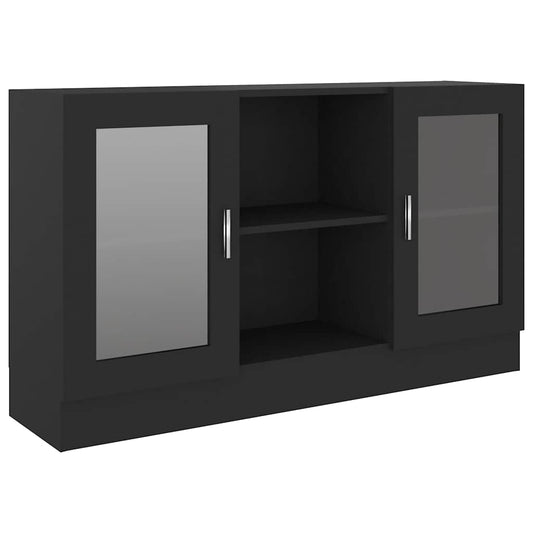 802787 vidaXL Vitrine Cabinet Black 120x30,5x70 cm Engineered Wood