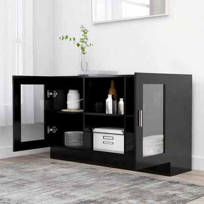 802787 vidaXL Vitrine Cabinet Black 120x30,5x70 cm Engineered Wood