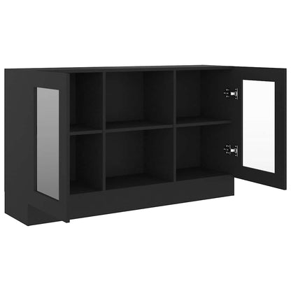 802787 vidaXL Vitrine Cabinet Black 120x30,5x70 cm Engineered Wood