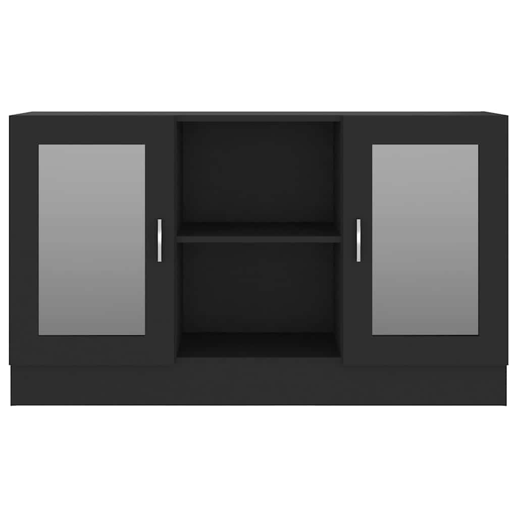 802787 vidaXL Vitrine Cabinet Black 120x30,5x70 cm Engineered Wood