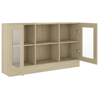 802789 vidaXL Vitrine Cabinet Sonoma Oak 120x30,5x70 cm Engineered Wood