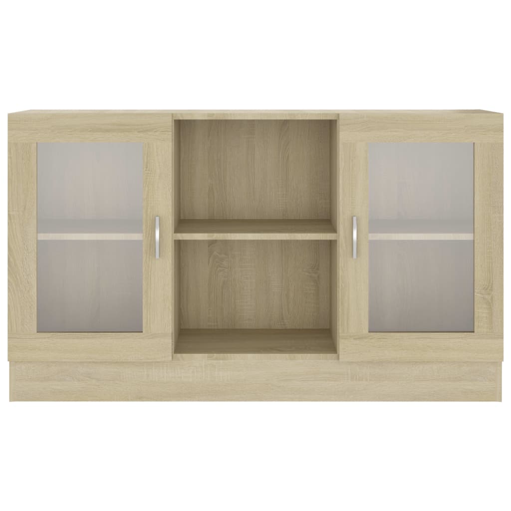 802789 vidaXL Vitrine Cabinet Sonoma Oak 120x30,5x70 cm Engineered Wood