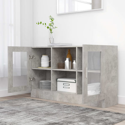 802790 vidaXL Vitrine Cabinet Concrete Grey 120x30,5x70 cm Engineered Wood