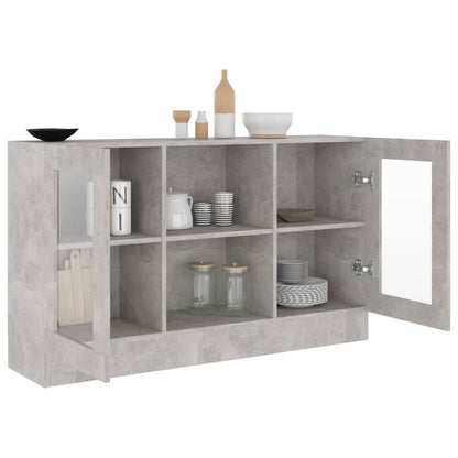 802790 vidaXL Vitrine Cabinet Concrete Grey 120x30,5x70 cm Engineered Wood
