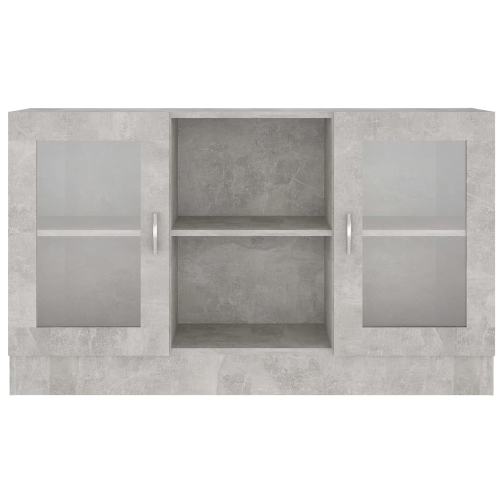 802790 vidaXL Vitrine Cabinet Concrete Grey 120x30,5x70 cm Engineered Wood