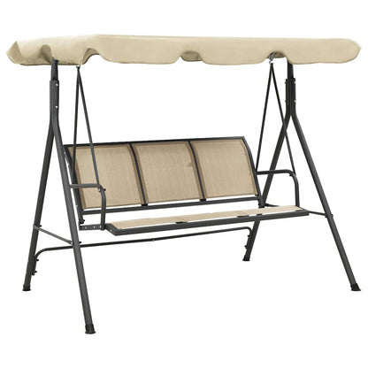 313325 vidaXL Garden Swing Chair with Canopy Anthracite and Sand