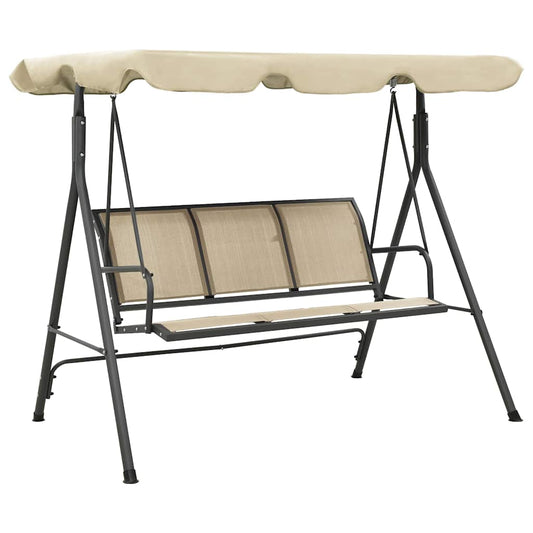 313325 vidaXL Garden Swing Chair with Canopy Anthracite and Sand