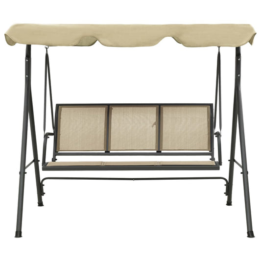313325 vidaXL Garden Swing Chair with Canopy Anthracite and Sand