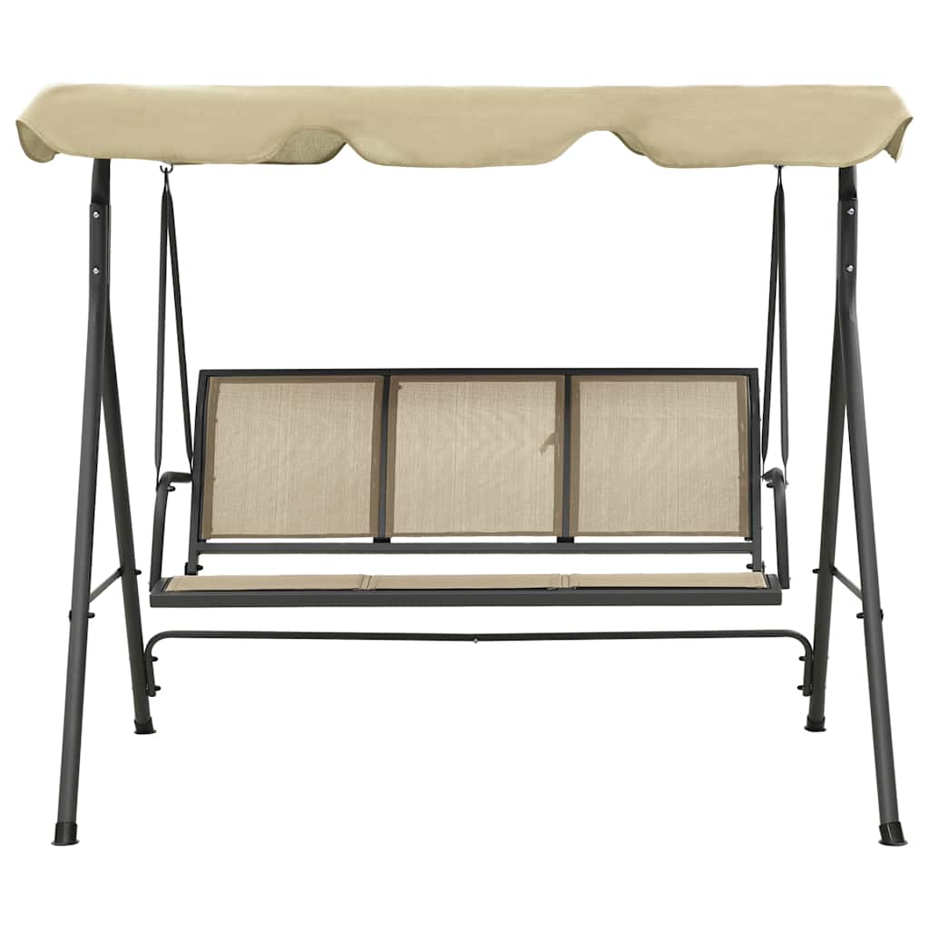 313325 vidaXL Garden Swing Chair with Canopy Anthracite and Sand