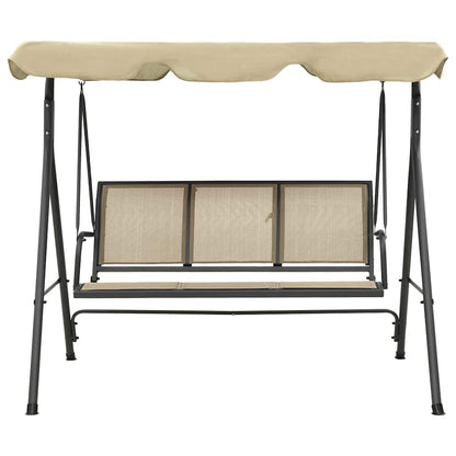 313325 vidaXL Garden Swing Chair with Canopy Anthracite and Sand