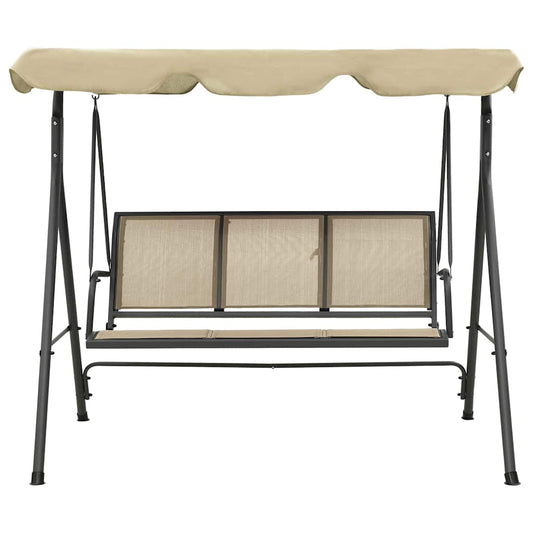 313325 vidaXL Garden Swing Chair with Canopy Anthracite and Sand