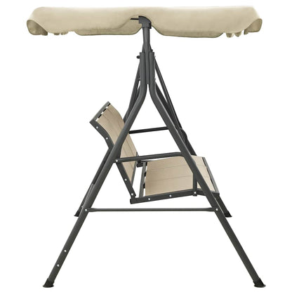313325 vidaXL Garden Swing Chair with Canopy Anthracite and Sand