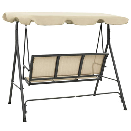 313325 vidaXL Garden Swing Chair with Canopy Anthracite and Sand