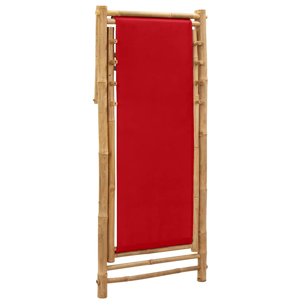 vidaXL Beach Chair | Red | Canvas (100% polyester), Bamboo | 60 x | Foldable