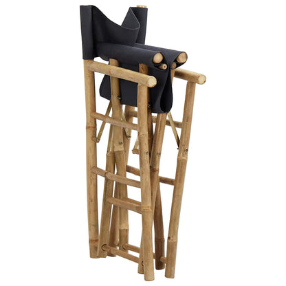 313029 vidaXL Folding Director's Chairs 2 pcs Dark Grey Bamboo and Fabric