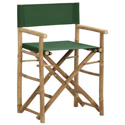 vidaXL Directors Chair | Set of 2 | Green | Bamboo, fabric (100% polyester)